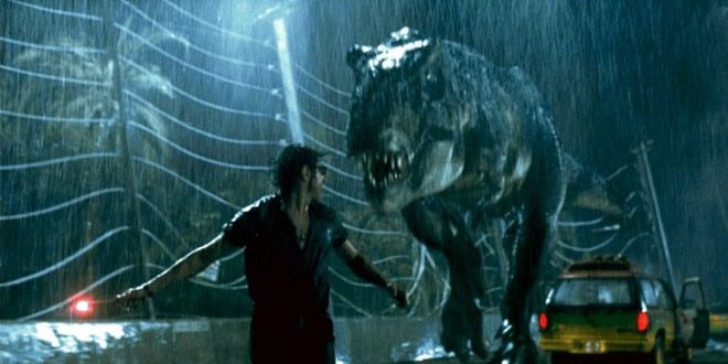 Una scena del film Jurassic Park