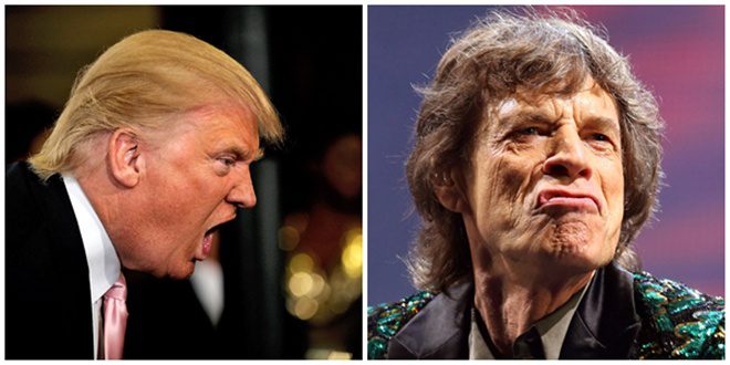 Donald Trump e Mick Jagger