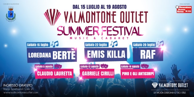 Valmontone Outlet Summer Festival 2017