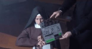 Giulia Michelini sul set di Squadra Antimafia 7