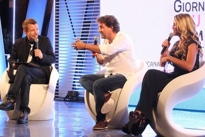 Claudio Guerrini, Leonardo Pieraccioni e Carolina Rey alle Giornate Internazionali del Cinema Lucano 2017. Foto di Bruno Bellini.