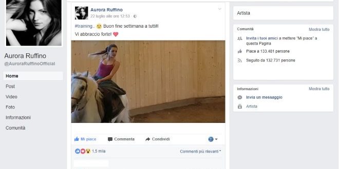 Aurora Ruffino allenamento a Cavallo. Frame dalla Fanpage Ufficiale