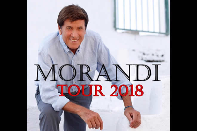 Gianni Morandi Tour 2018. Foto da pagina ufficiale Facebook.