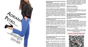 Adriana Petro su La Gazzetta dello Spettacolo Magazine