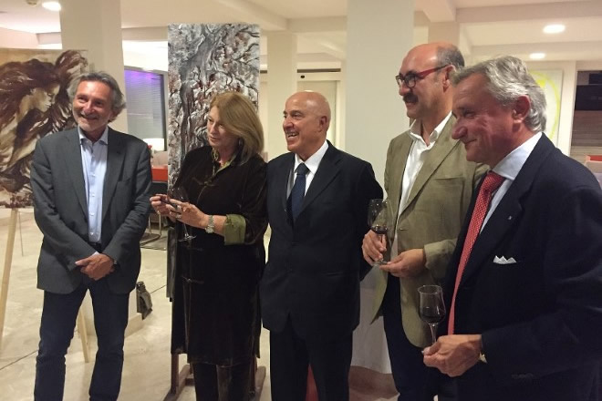 Elisabetta Rogai, Marco Ferretti, Enrico Mariani e Sergio Auricchio per arte vino e terracotta