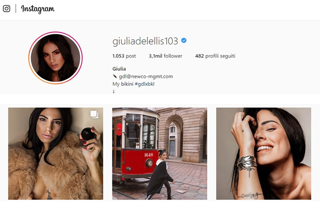 Giulia De Lellis su Instagram