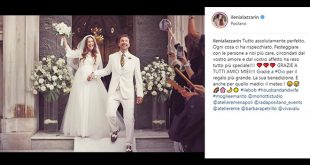 Matrimonio di Ilenia Lazzarin e Roberto Palmieri. Foto da Instagram
