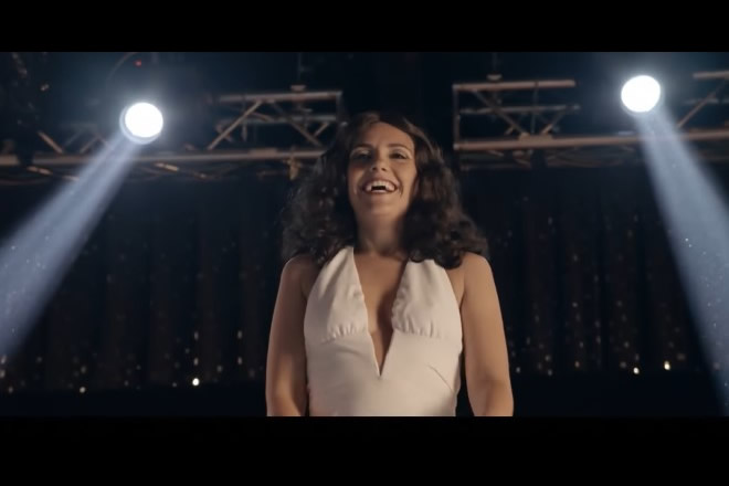 Frame di Serena Rossi nel trailer di Mia Martini