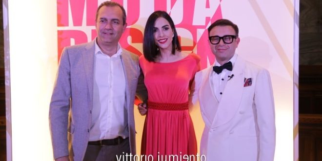Luigi De Magistris, Rocio Munoz Morales e Maurizio Martiniello alla serata di gala