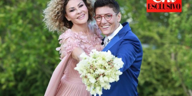 Eva Grimaldi e Imma Battaglia il giorno del matrimonio. Foto di Azzurra Primavera realizzate in esclusiva per Chi Magazine