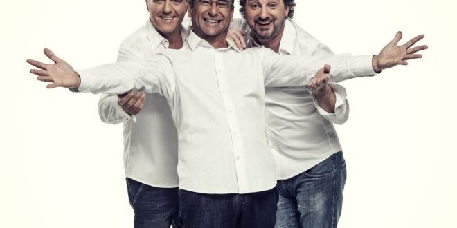 Giorgio Panariello, Carlo Conti e Leonardo Pieraccioni. Foto da Ufficio Stampa