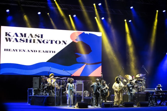 Kamasi Washington ed Enzo Avitabile. Foto di Raffaele Esposito