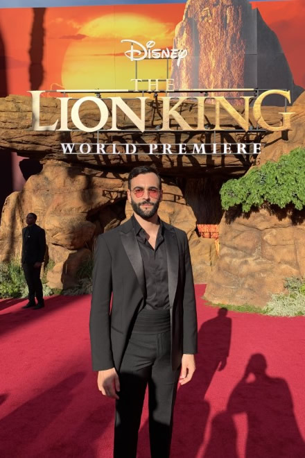 Marco Mengoni alla premiere di The Lion King a Los Angeles. Foto da Ufficio Stampa