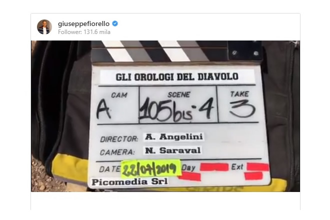 Gli orologi del Diavolo, dal profilo Instagram di Beppe Fiorello