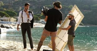 Andrea Casalino sul set di uno spot