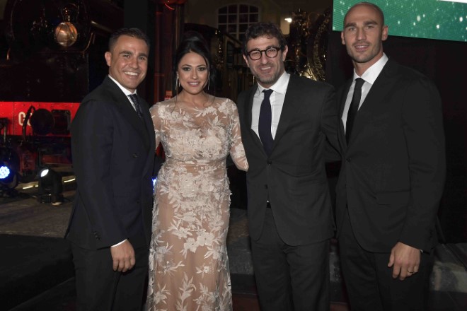 Fabio Cannavaro, Maria Mazza, Ciro Ferrara, Paolo Cannavaro al Galà Charity Night 2018. Foto di F. Ionà