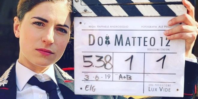 Maria Chiara Giannetta sul set di Don Matteo 12. Foto da Instagram