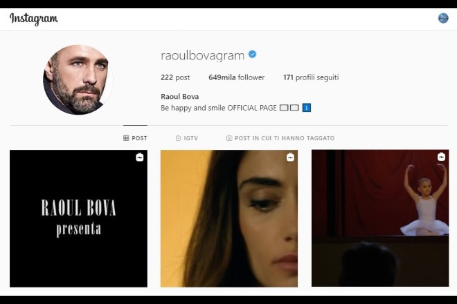 Raoul Bova su Instagram