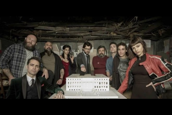 Il cast de La Casa di Carta. Foto dal Web