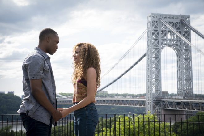 COREY HAWKINS as Benny and LESLIE GRACE as Nina in Warner Bros. Pictures’ “IN THE HEIGHTS,” a Warner Bros. Pictures release. Copyright: © 2019 Warner Bros. Entertainment Inc. All Rights Reserved. Photo Credit: Macall Polay