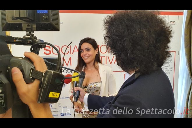 Pina Turco durante la Conferenza Stampa del Social World Film Festival