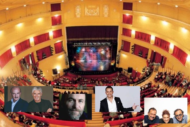 La sala del Teatro Augusteo di Napoli e alcuni spettacoli della stagione 2021-22. Foto dal Web