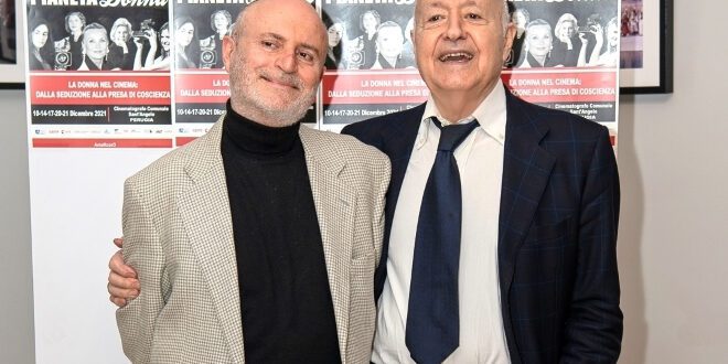 Fabrizio Rampelli e Franco Mariotti alla premiere di Per chi suona Campanella. Foto di Stefano Simoni