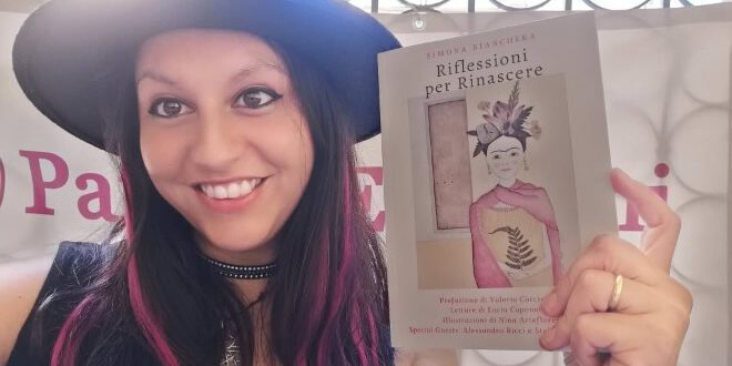 Simona Bianchera con il suo Riflessioni per nascere