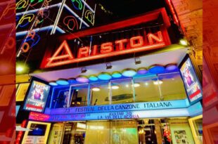 Il teatro Ariston pronto per Sanremo 2023. Foto da Google