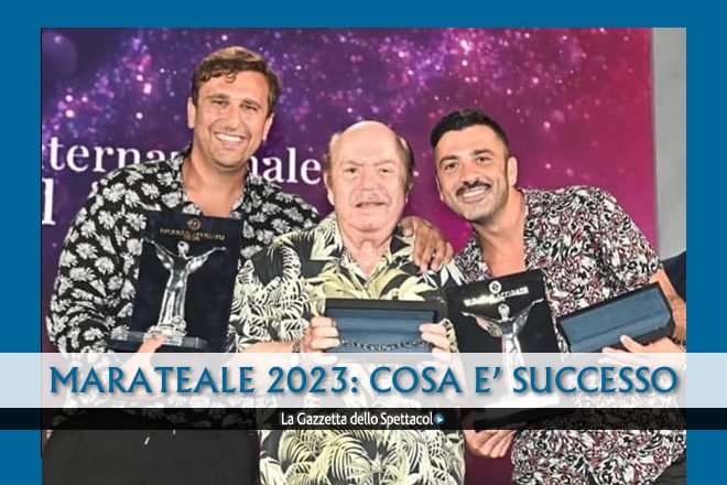 Pio e Amedeo con Lino Banfi al Marateale 2023
