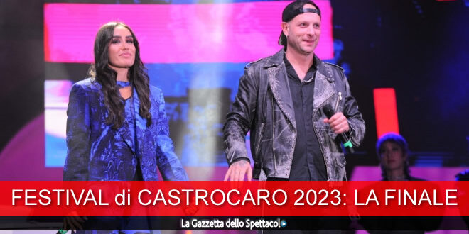 Manola Moshlei e Clementino alla finale del Festival di Castrocaro 2023. Foto di Andrea Brusa