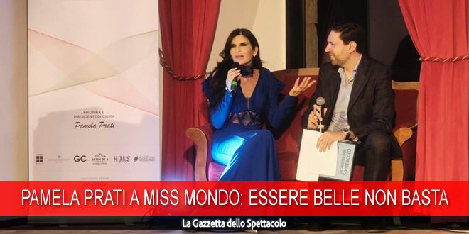 Pamela Prati e Francesco Russo in un momento del talk a Miss Mondo