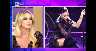 Paola Ferrari ed Elodie. Frame da Rai 1