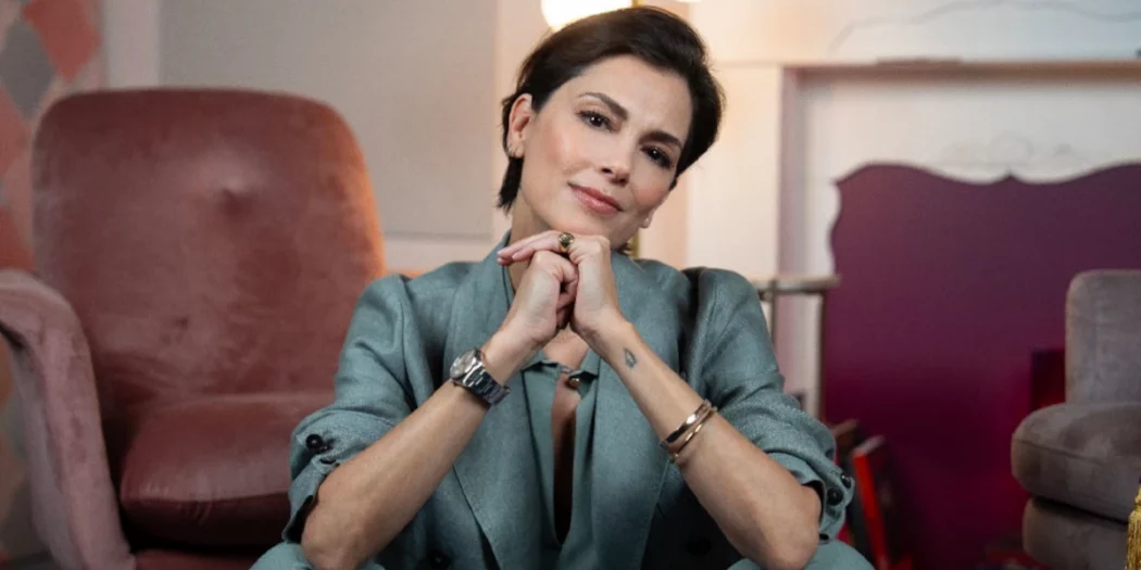 Giorgia Surina sul set di Vita Futura