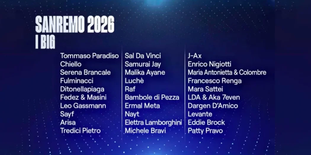 I partecipanti al Festival di Sanremo 2026