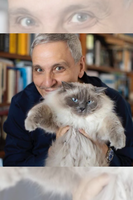 Maurizio De Giovanni ed il gatto Elvis