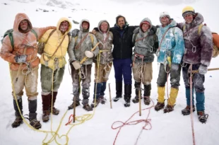 Il cast di Bianco - Jonas Bloquet, Quentin Faure, Finnegan Oldfield, Pierre Deladonchamps, Daniele Vicari, Marlon Joubert, Alessandro Borghi, Alessio Del Mastro. Foto di Alfredo Falvo