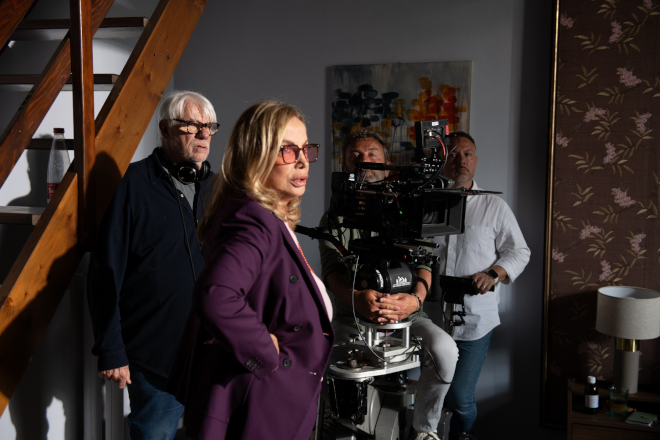 Ricky Tognazzi e Simona Izzo sul set di Colpa dei Sensi