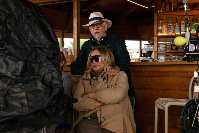 Simona Izzo sul set di Colpa dei sensi