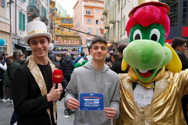 Prezzemolo, mascotte di Gardaland a Sanremo per Stagioni ed Emozioni
