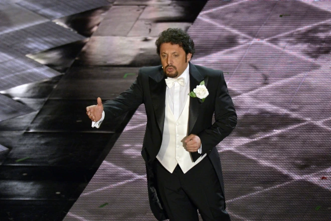 Enrico Brignano al 64esimo Festival di Sanremo (22-02-2014). Foto di Corrado Corradi