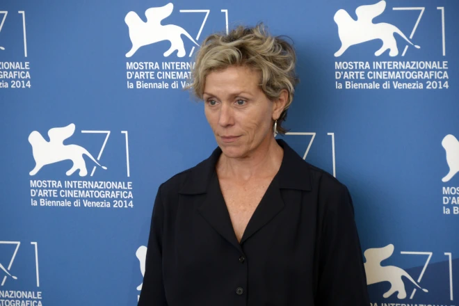 Frances McDormand alla 71esima Mostra del Cinema di Venezia (01-09-2014). Foto di Corrado Corradi