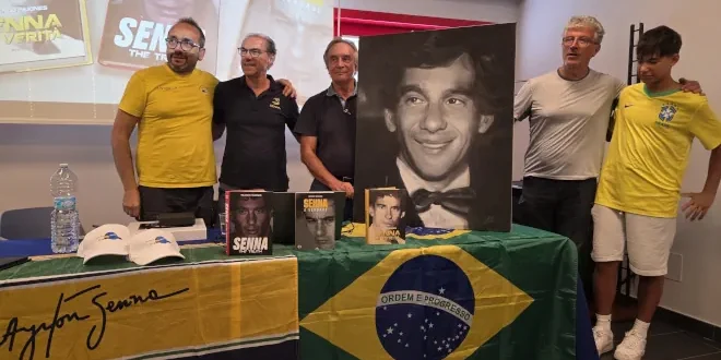 Franco Nugnes, Mauro Baldini, Alessandro Rasponi e Pietro Ferrari all'Historic Minardi Day