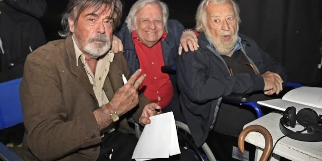 Alberto Petrolini, Antonio Avati e Pupi Avati sul set di Gotico Padano © Corrado Corradi