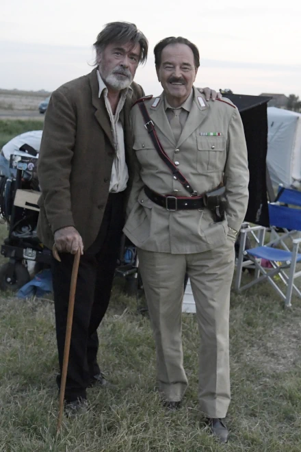Alberto Petrolini e Sebastiano Somma sul set di Gotico Padano © Corrado Corradi