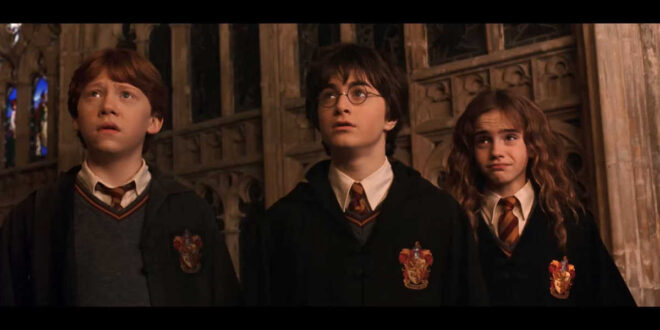 Un frame ad Hogwarts di Harry Potter e la pietra filosofale © Frame film